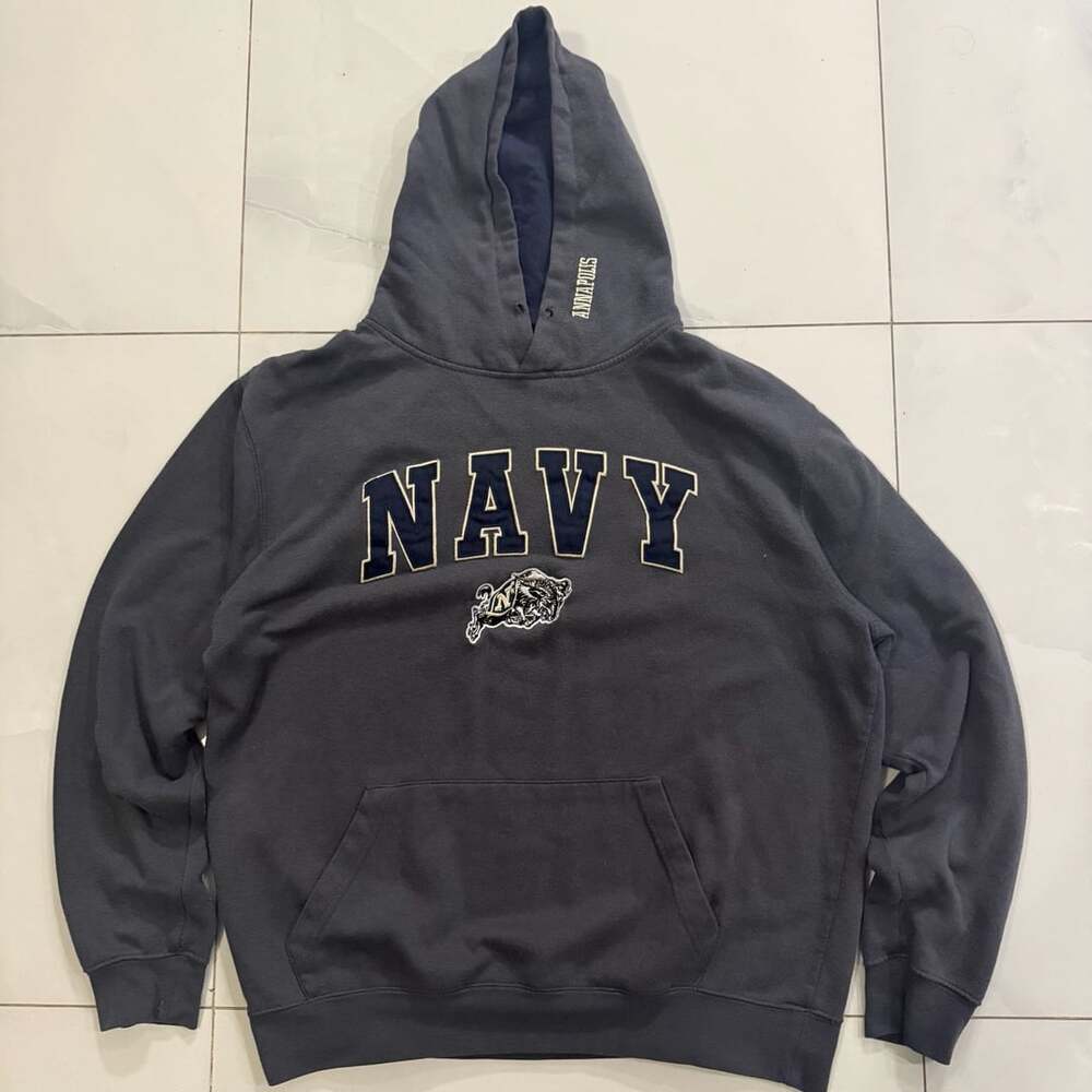 Stadium Athletics Navy Hoodie Size L Annapolis